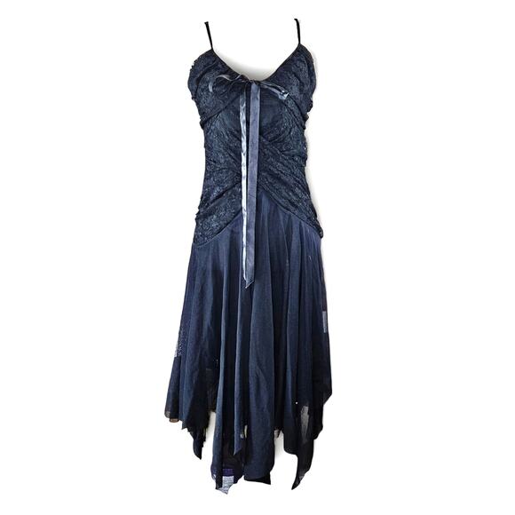 Soleil De Paris Dresses & Skirts - Y2k Euro Mesh Dress Midi Whimsigoth Dark Fairy Asymmetrical Hem - Small